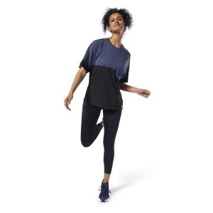 Reebok Meet You There Graphic T Shirt Damen - Navy - DE 103-YCZ